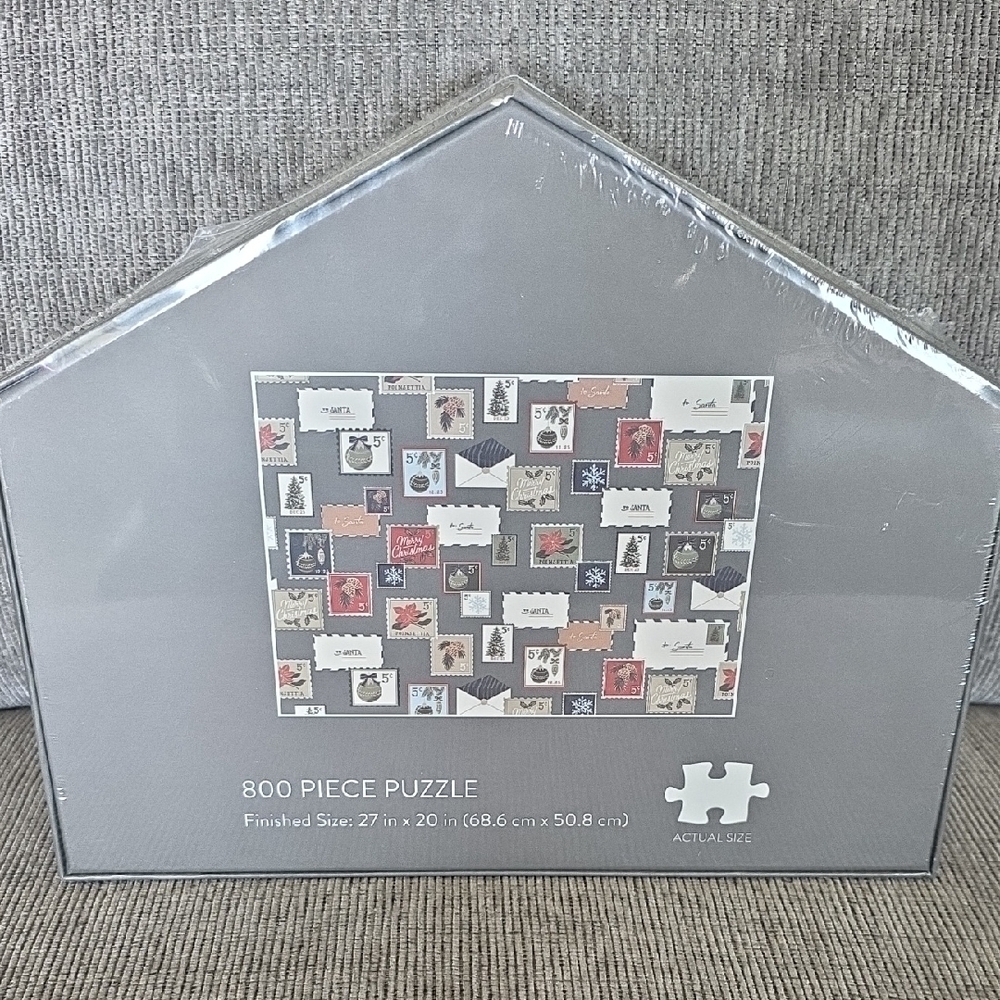 Hearth & Hand 800 Piece Christmas Stamp Puzzle, New In Box, Ages 10+ - Picture 4 of 10